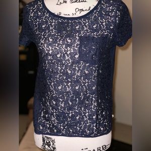 Hollister M Blue LACE Front Shirt